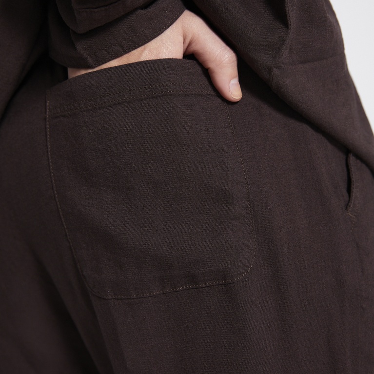 Linen blend pants "Denise" Brown